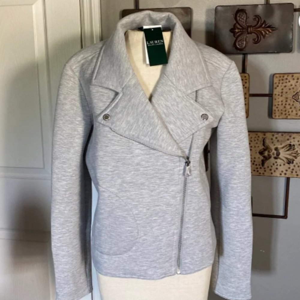 Lauren Ralph Lauren Moto Long Sleeve Short Jacket ~ NWT